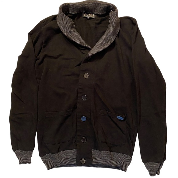 “Jedidiah” Men’s Black Cardigan - Picture 1 of 3